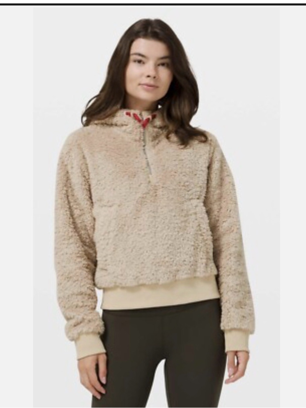Lululemon Women's Trench Tan
Oh So Sherpa Half Zip Fleece
Pullover Hoodie Size 6